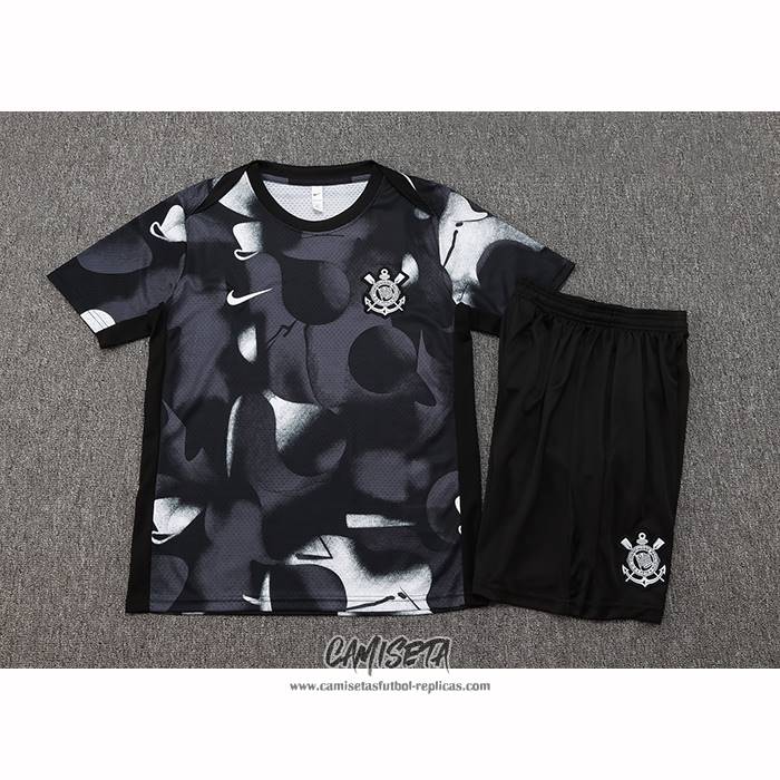 Chandal del Corinthians 2025-2026 Manga Corta Negro - Pantalon Corto